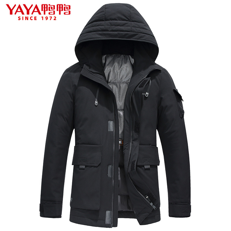 鸭鸭yaya男士冬季羽绒服短款连帽时尚帅气休闲保暖冬装外套男