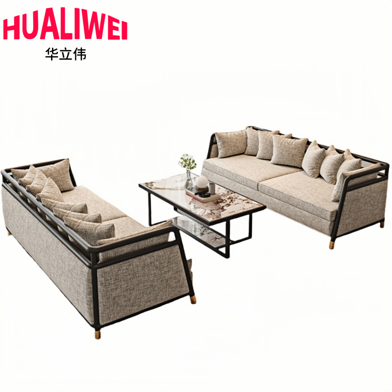 棉麻沙发组合高清大图