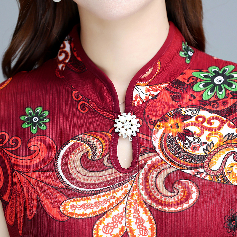 中老年人女夏装结婚宴礼服婚庆中年妈妈婆婆高贵婚礼旗袍连衣裙子