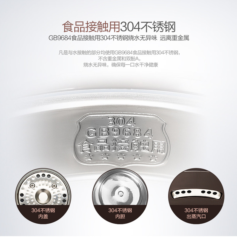 美的(Midea)电热水瓶热水壶5L电水壶304不锈钢水壶热水瓶智能多段温控电水壶双层防烫防干烧烧水壶PF703-50T高清大图