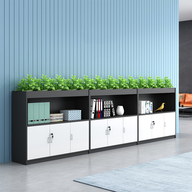 沃盛 办公室文件柜矮柜储物柜档案柜资料柜桌边柜子办公区隔断柜花槽