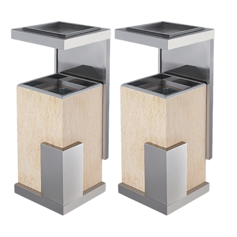 卫未来 立式烟灰桶 豪华不锈钢米黄石 个高清大图