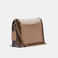 COACH/蔻驰女包 斜挎包女士奥莱哈顿时尚女包 女单肩包 金属链条方包89068