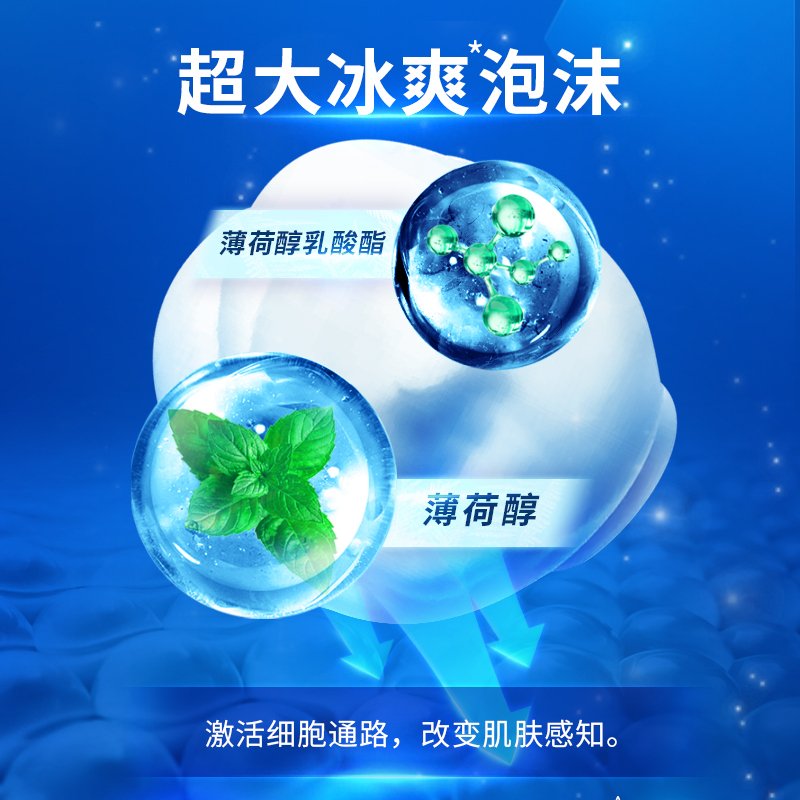 蓝月亮净享泡沫沐浴露酷爽型冰爽海洋香520ml瓶+瓶补520ml高清大图