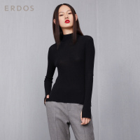 ERDOS 半高领抽条女针织衫柔软舒适羊毛衫修身百搭