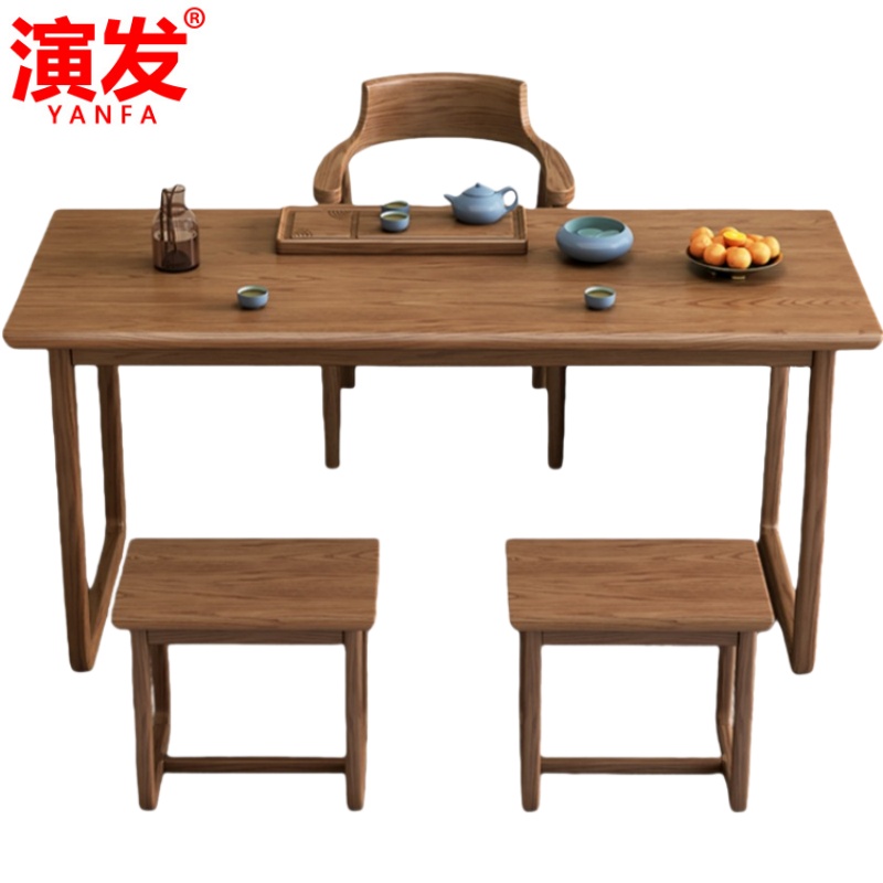 演发 茶桌实木 套高清大图