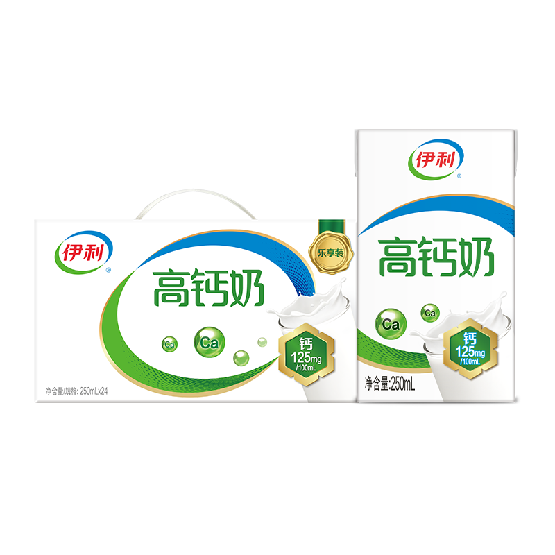 伊利高钙全脂牛奶整箱 250ml*24盒 早餐伴侣 礼盒装