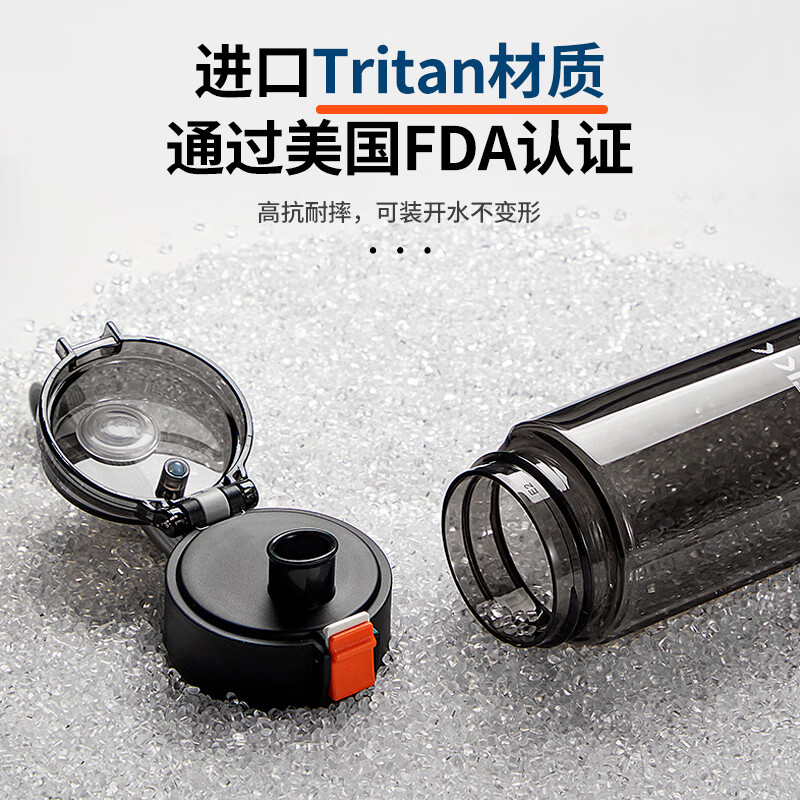 TKK水杯学生上学专用耐高温tritan运动水壶儿童弹盖直饮杯子男士茶杯高清大图