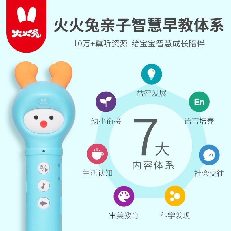 火火兔点读笔儿童英语学习早教启蒙益智玩具点读男孩女孩练习工具儿童玩具 认知提升18本书