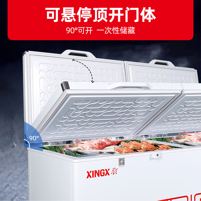 星星(XINGX) 601升 商用冷柜 冷藏冷冻转换柜 大容量冷柜 顶开门 商用大柜 BD/BC-628GE高清大图