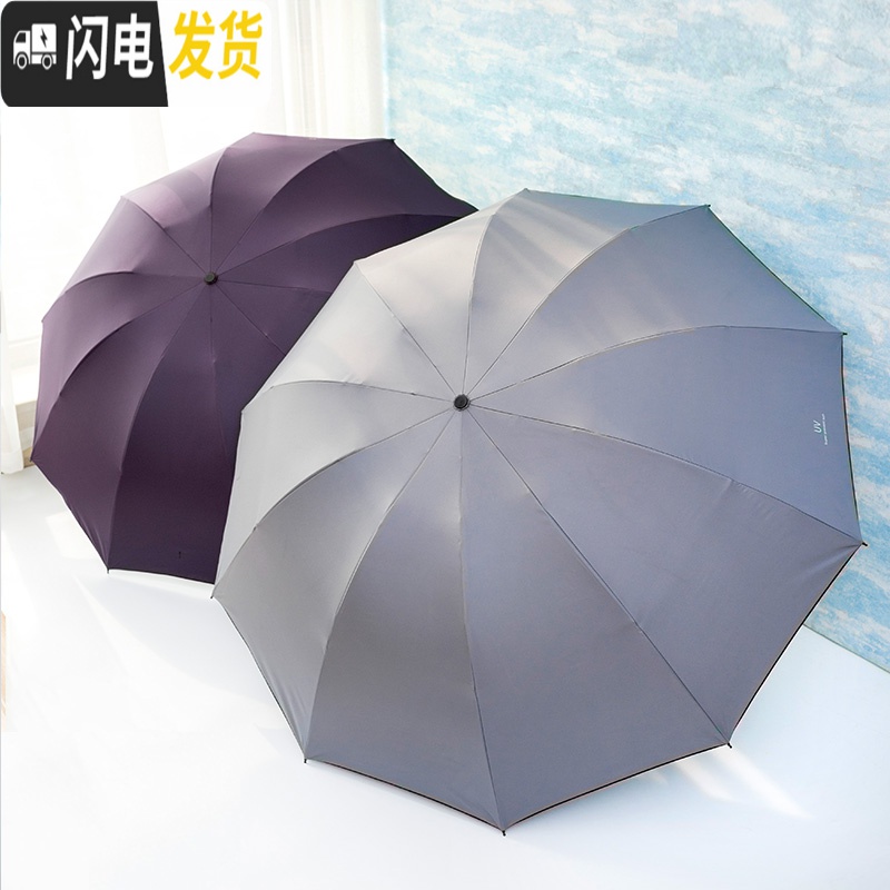 三维工匠晴雨两用加大超大雨伞大号双人折叠男女太阳伞全自动反向简约遮阳高清大图