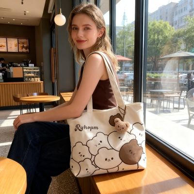 大号托特包帆布包布袋包买菜包 多头熊【无拉链】