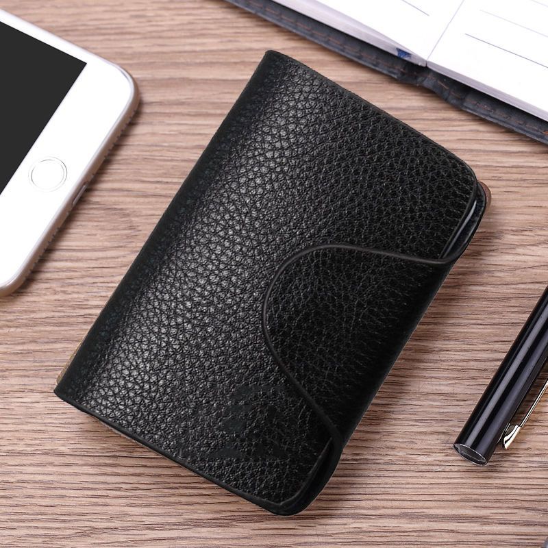 卡包男女式韩版多卡位名片夹大容量小巧卡夹女卡片包复古卡套超薄黑色