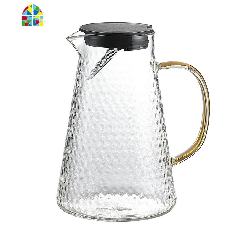 可高温冷热水壶玻璃大容量凉水杯开水壶茶壶家用套装凉水壶架创意 FENGHOU 300ml锤纹杯(直身)W02图片