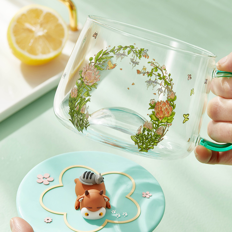 共禾京品春田花花萌趣玻璃杯