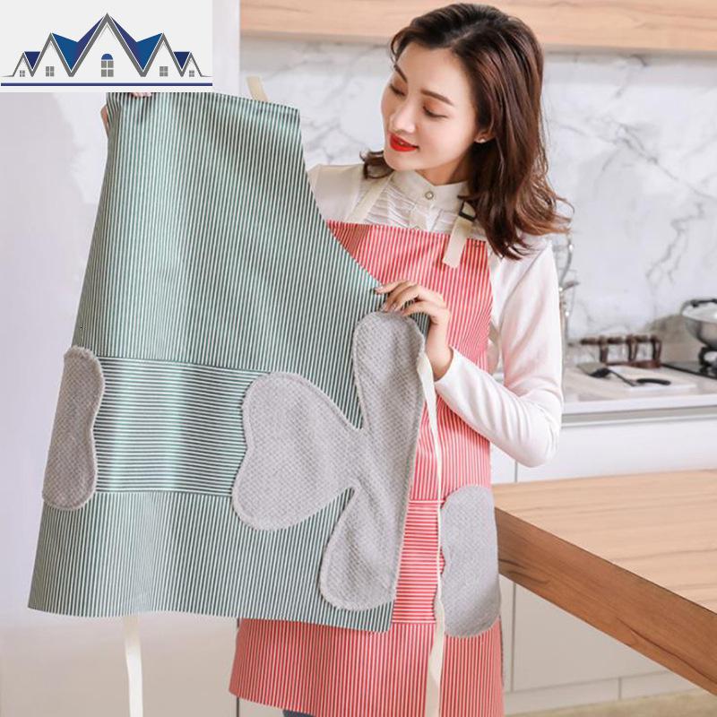 家用可擦手围裙厨房防水防油大人男女时尚做饭罩衣围腰可爱日系_1_49_521高清大图