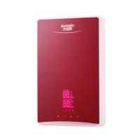 太阳雨快热式电热水器 T-K701 免储水式即开即用全身防水智能恒温家用小型热水器 红色