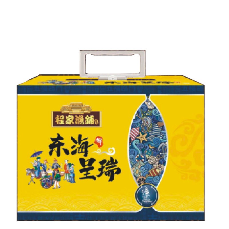 程家渔铺 东海呈瑞组合 1100g 干贝、对虾干、墨鱼干、海蛎干、丁香鱼干 中秋年货组合
