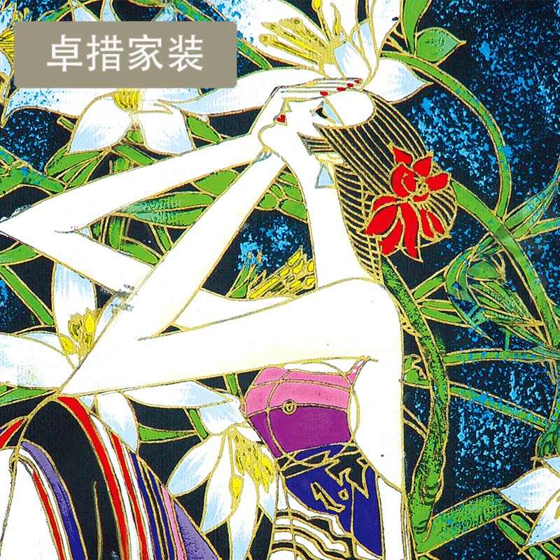 复古个性创意壁纸工业工装背景墙纸大型定制壁画油画百合壹德壹