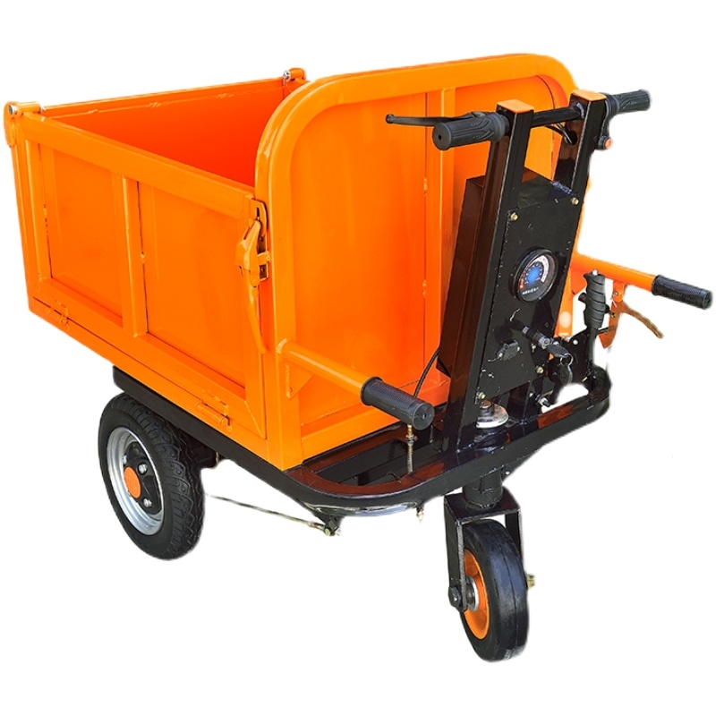 电动手推车建筑工地灰斗车三轮搬运车回固养殖上料翻斗车拉砖拉粪车