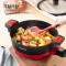 龙的(Longde)LD-WY5021电火锅旋钮式多功能电煮锅5L容量家用电锅微压烹饪锅高效导热电热锅火锅不粘内胆锅
