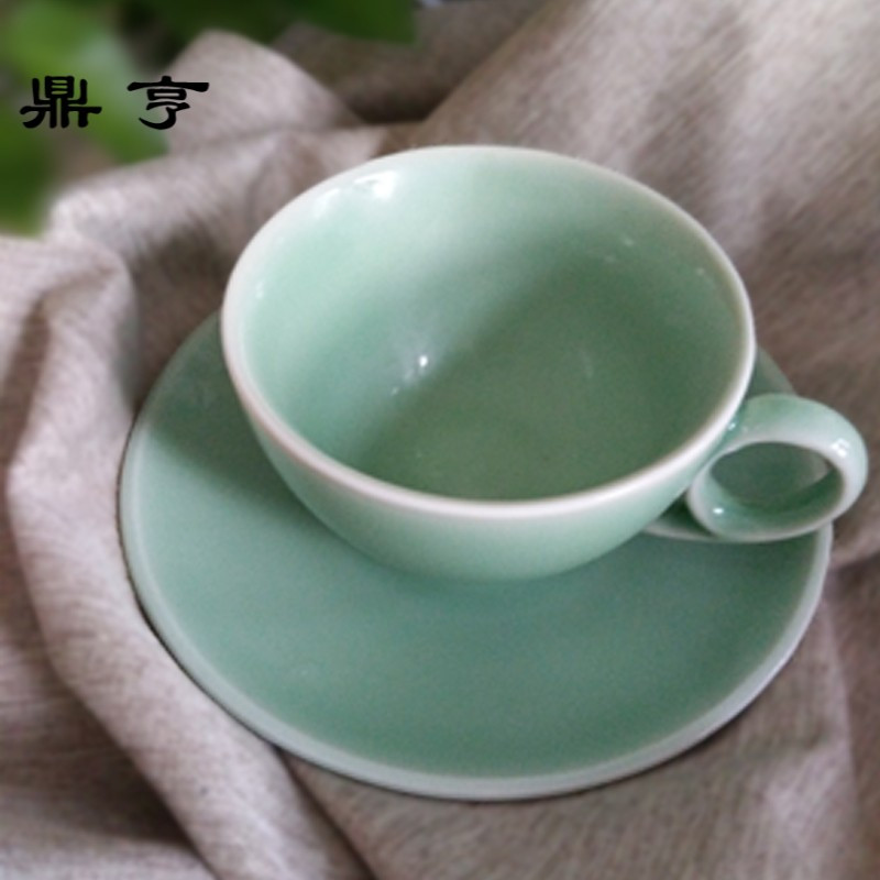 鼎亨欧式小咖啡杯套装简约下午茶创意家用咖啡杯碟勺龙泉青瓷