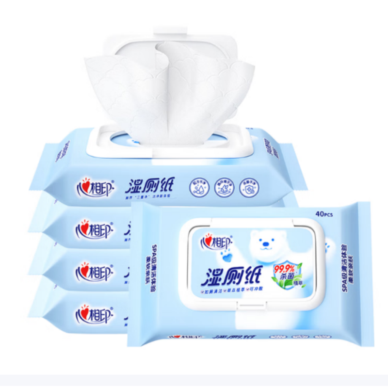 心相印40抽便携私处专用清洁杀菌湿厕纸XCY040 40抽*5包高清大图