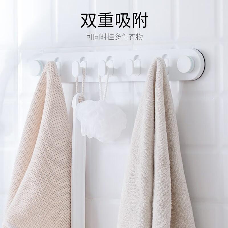 茶花(CHAHUA) 挂钩免打孔卫生间毛巾强力粘钩浴室吸盘挂钩排挂衣架一只 255002高清大图