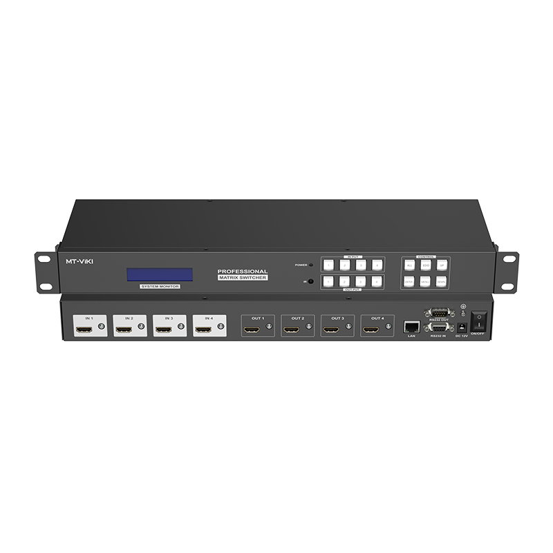 迈拓维矩MT-HD44LH 高清HDMI矩阵4进4出切换器4k无缝切换屏幕拼接器处理器画面分屏分割音视频分离加嵌机架式高清大图