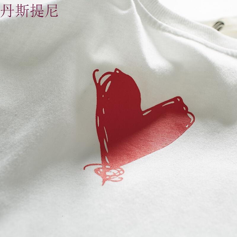东京衣柜夏季新款卡通手绘印花韩版青年休闲短袖T恤男修身体恤男白色