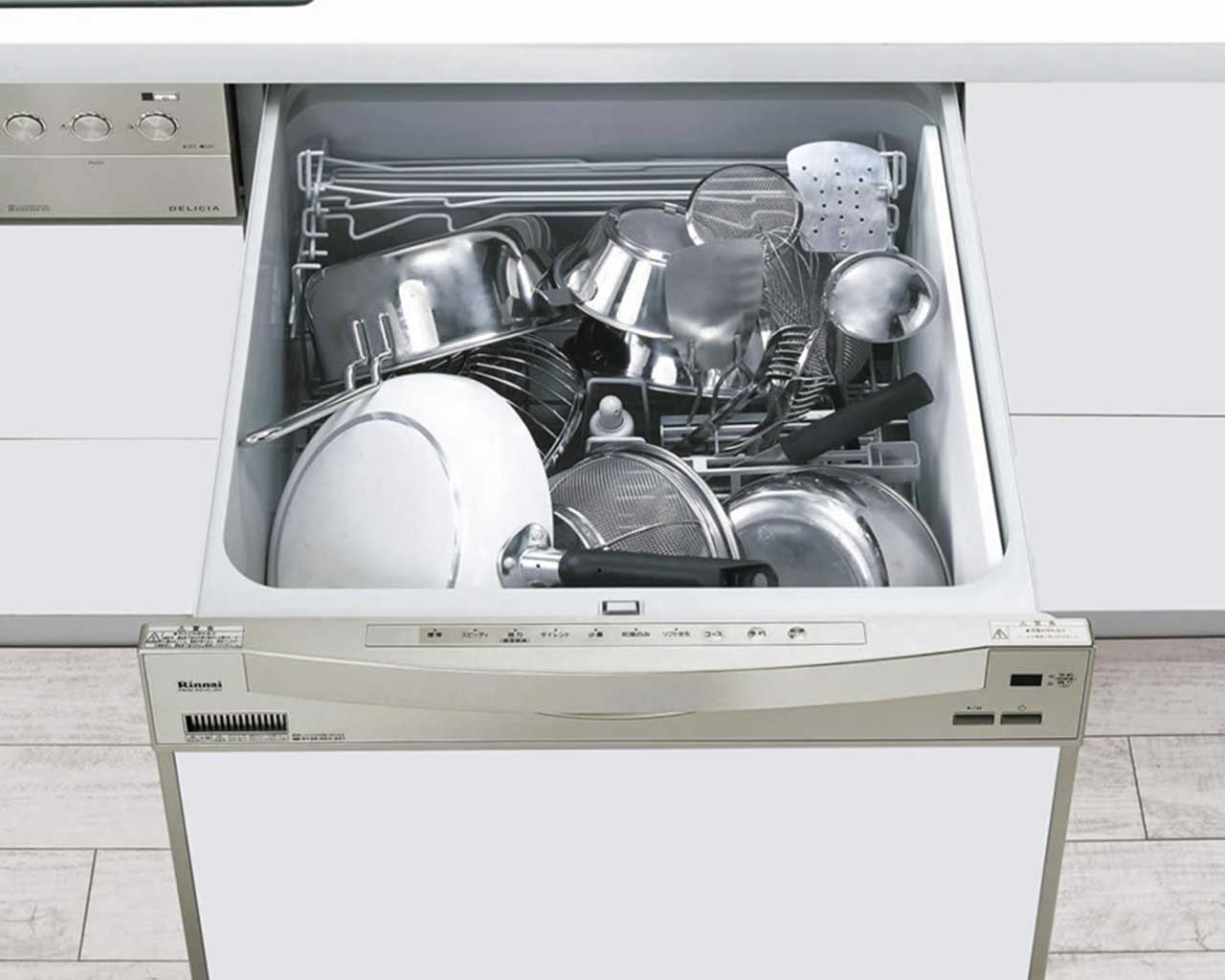 日本代购Rinnai/林内嵌入式洗碗机约4人份用RSW-C402CA-SV电压100V高清大图