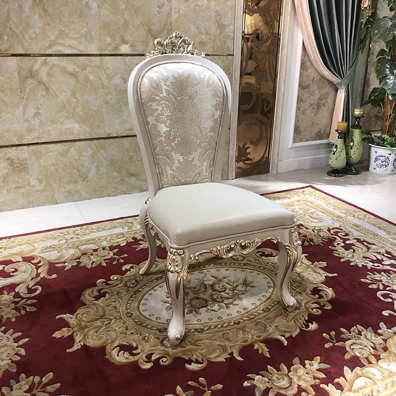 BONJEAN欧式餐桌长方桌轻奢灰餐桌椅组合实木餐厅6人家用吃饭桌 餐椅