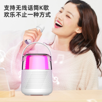 爱国者T09黑色蓝牙音箱无线音响手拎水壶款带话筒麦克风360立体K歌