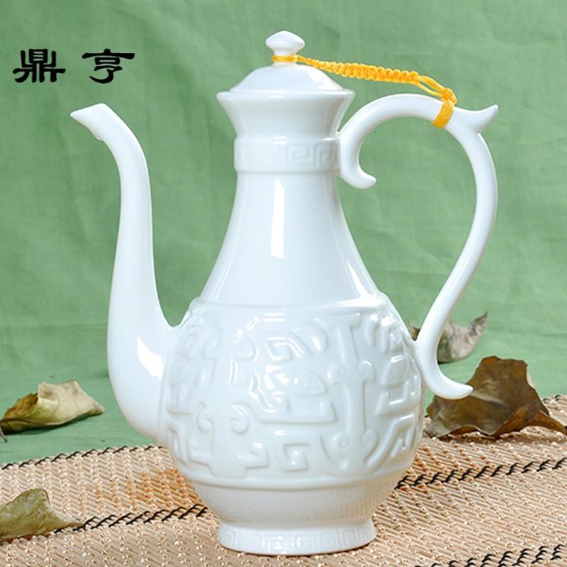 鼎亨包邮古典小酒壶白酒杯酒盅中式复古陶瓷分酒器烈酒壶家用仿古