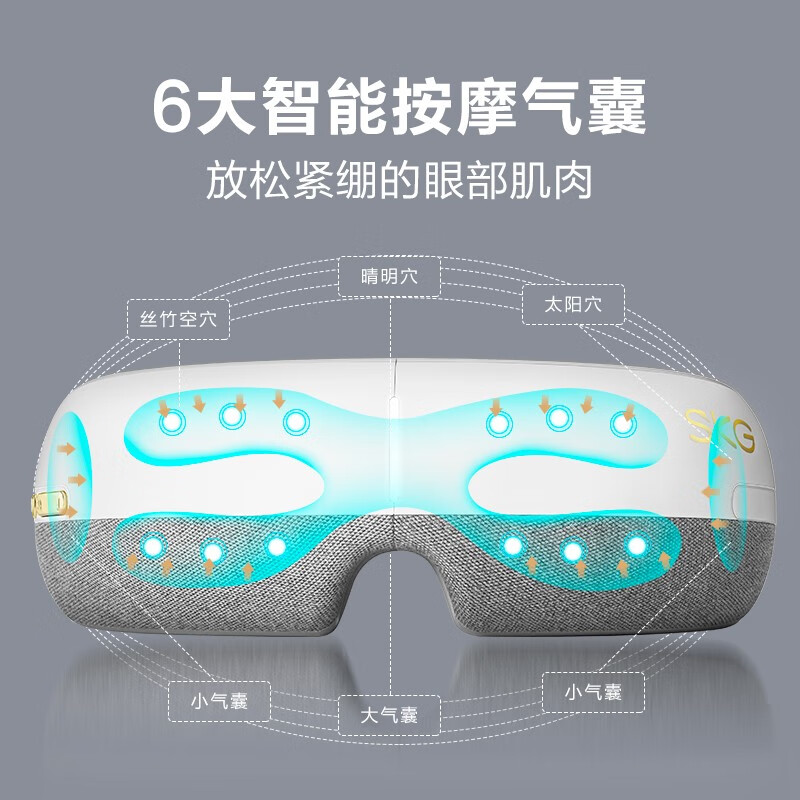 skg眼部按摩仪E3 成人气囊可视化分区热敷护眼仪 眼睛按摩器 睡眠眼罩高清大图