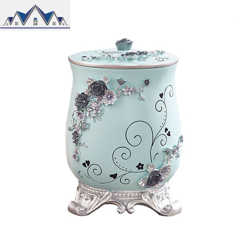 公主垃圾桶欧式家用卫生间杂物桶创意时尚客厅果皮粉色收纳桶_269高清大图