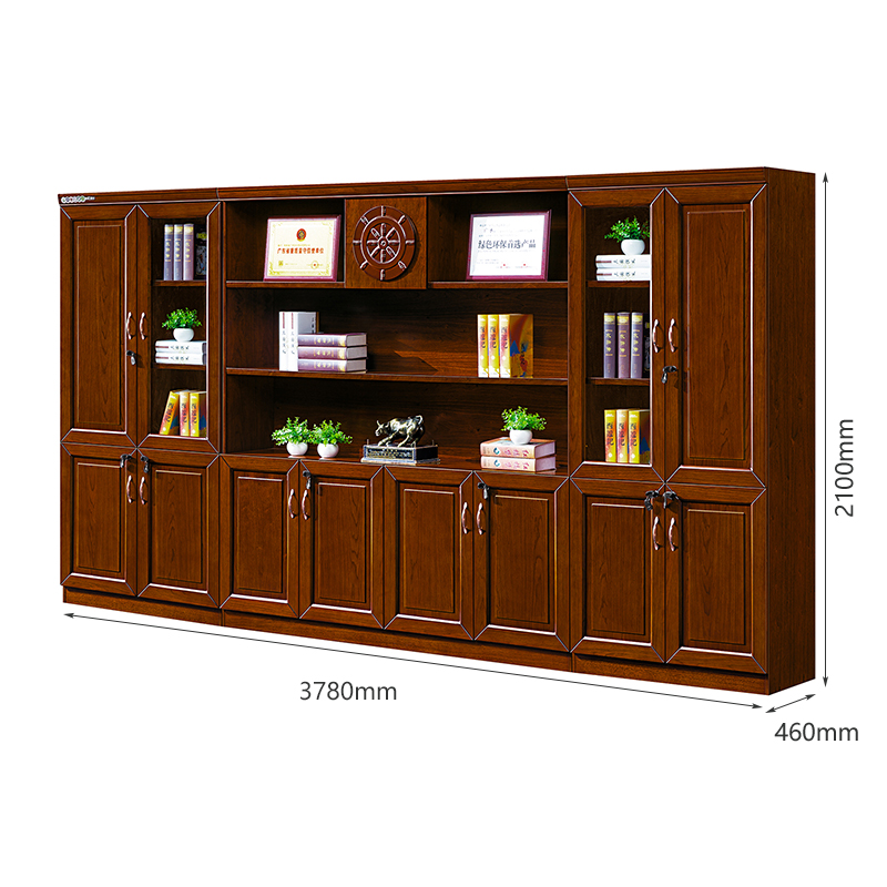 臻远 ZY051433 木质文件柜展示柜油漆贴木皮资料柜书柜 组合柜高清大图