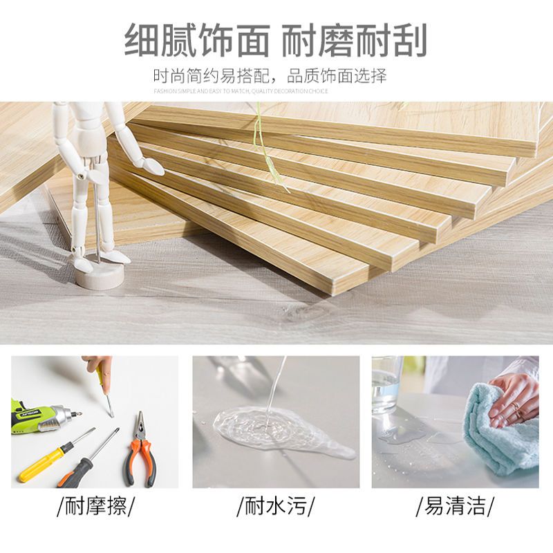 E款暖白色 书架简易落地书柜客厅置物架现代简约收纳储物架创意书房储物柜子