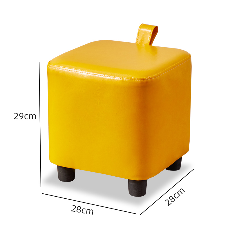 三金鑫轻奢换鞋凳玄关小凳子家用创意手提小板凳可爱矮凳客厅网红方脚凳可叠放 柠檬黄大号