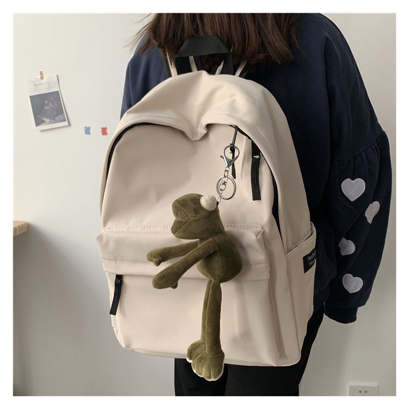 百搭书包女学生背包男双肩包原宿简约ulzzang纯色韩国ins风潮日系