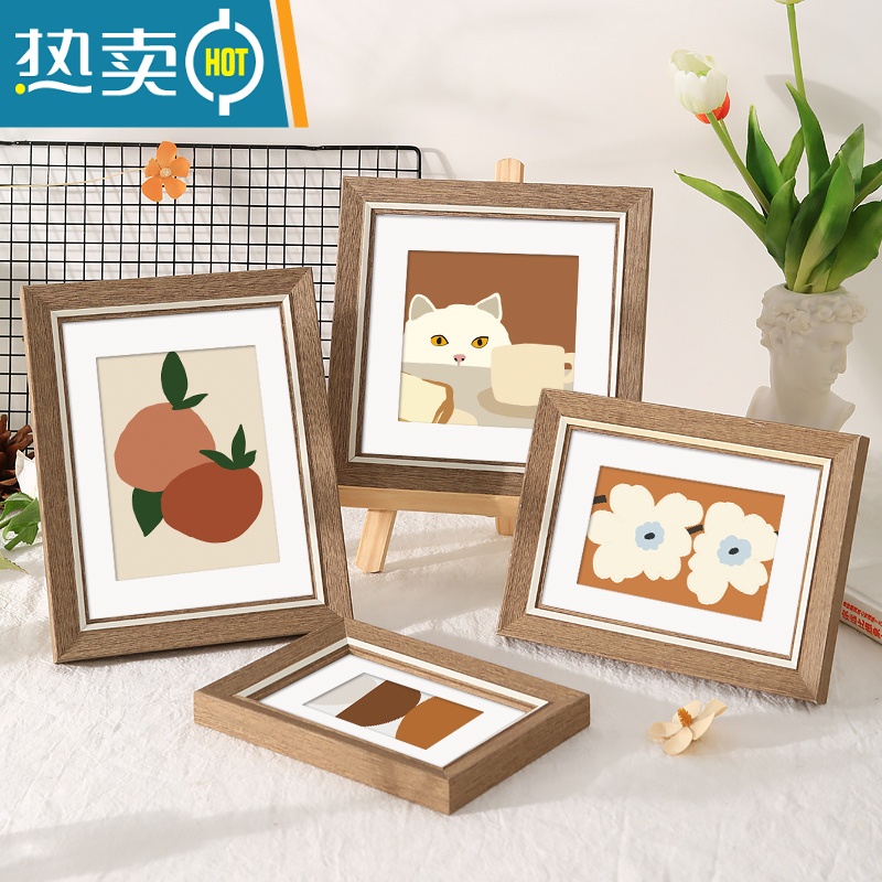 敬平小清新相框摆台6七7寸8儿童照片10创意摆件装裱a4A3画框挂墙像架5 淡绿色 10寸可摆可挂[可放20.3*25.高清大图