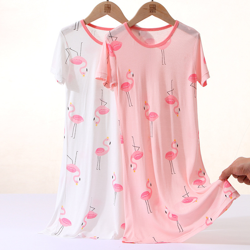 KIDS MAM&DAD夏天女童短袖睡裙柔糯冰爽儿童睡衣宝宝空调服家居服
