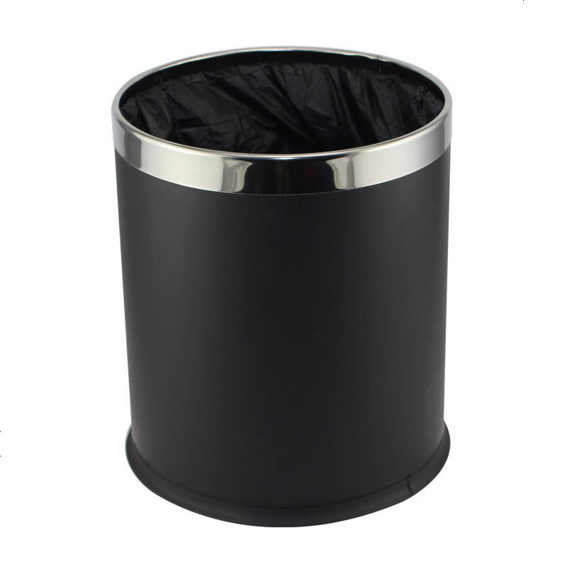 酒店客房垃圾桶双层客房桶宾馆用阻燃卫生间客厅不锈钢垃圾桶无盖
