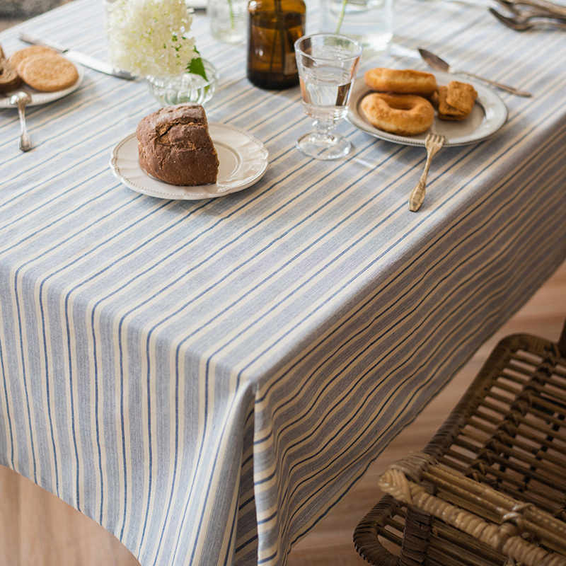 美帮汇日式格纹桌布文艺复古怀旧餐垫沙发巾盖布床单餐桌桌旗棉麻