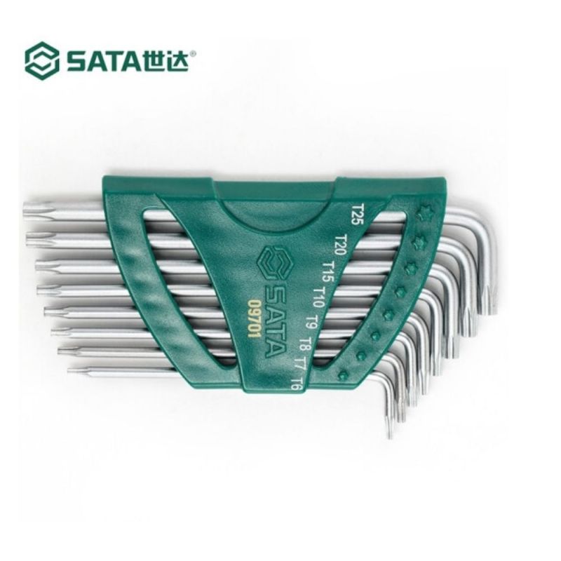 世达(SATA)09701 8件TT6-TT25 组合8件加长中孔花形内六角扳手组套手动工具