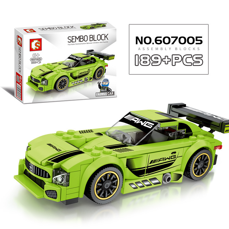 拼装积木兼容乐高玩具汽车模型跑车超级赛车男孩子城市小 绿箭超跑