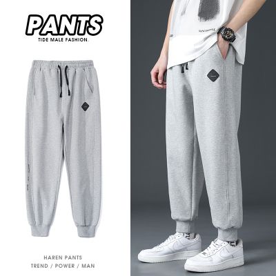 裤子男士秋季运动裤男士长裤潮流宽松时尚百搭青春流行束脚休闲长裤 XL 灰色