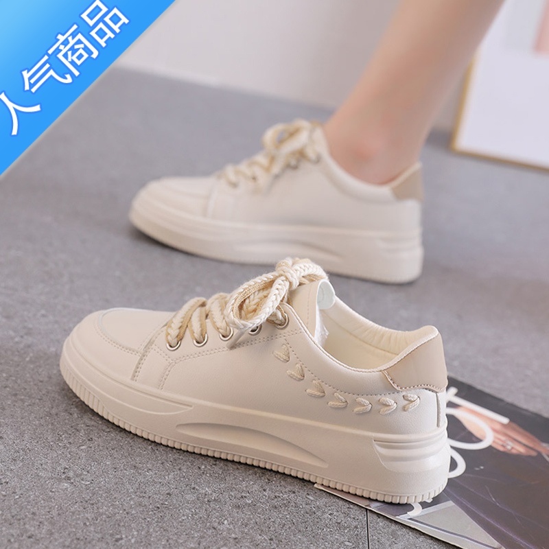 SUNTEK麦穗小白鞋女2023秋季新款学生百搭鞋子女ins潮春秋休闲运动板鞋高清大图