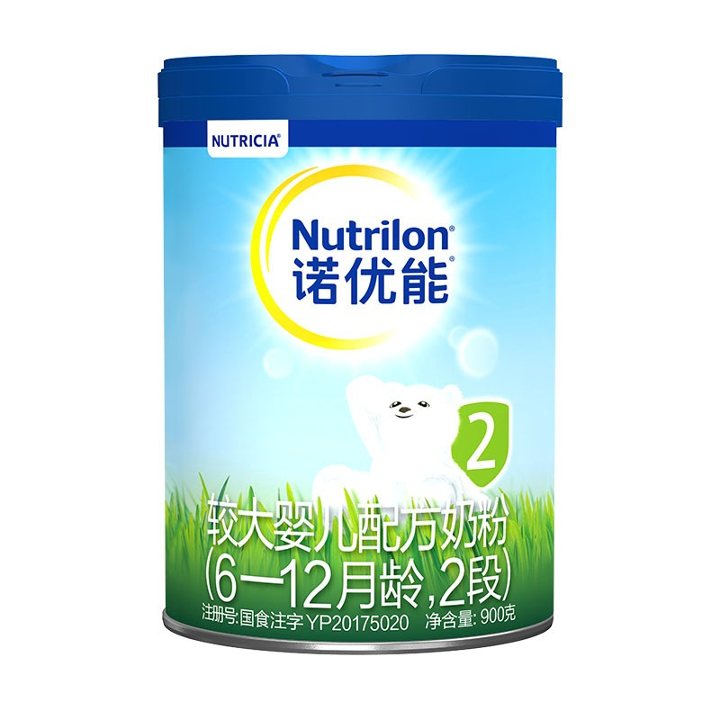 诺优能(Nutrilon)pro较大婴儿配方奶粉(6—12月龄,2段) 铁罐装900g*6罐
