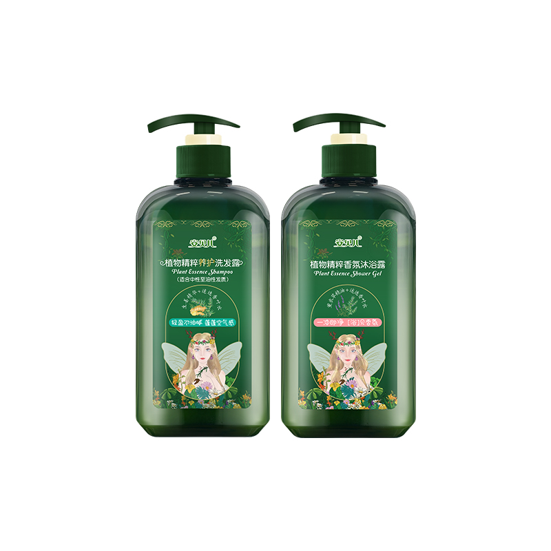 安贝儿植物精粹养护洗发露+植物精粹养护沐浴露套装(油性发质压泵款)460ml+460ml